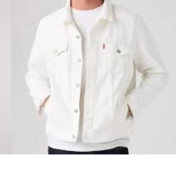 Levi’s, Iconic,Timeless,White Denim Jacket, ORIGINAL TRUCKER JACKET Size Medium - Picture 1 of 12